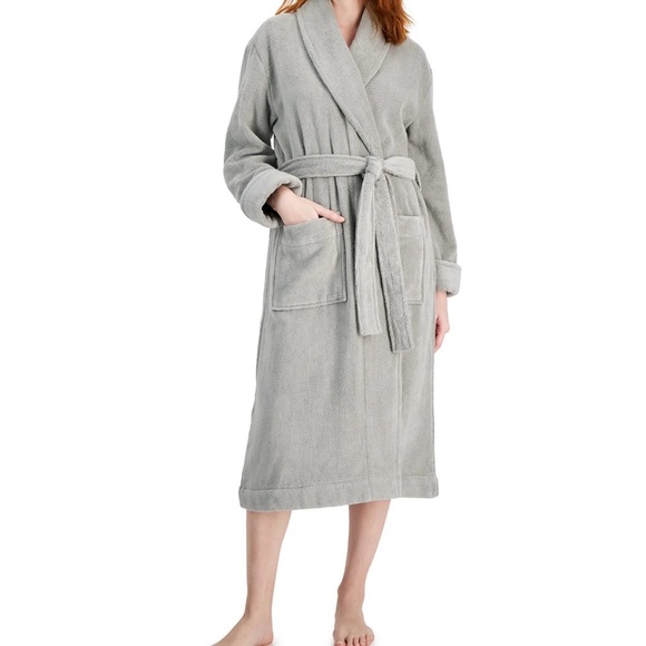 Hotel Collection. Cozy Gray Belted Robe 100%Turkish cotton. Size S/M. - Picture 1 of 8